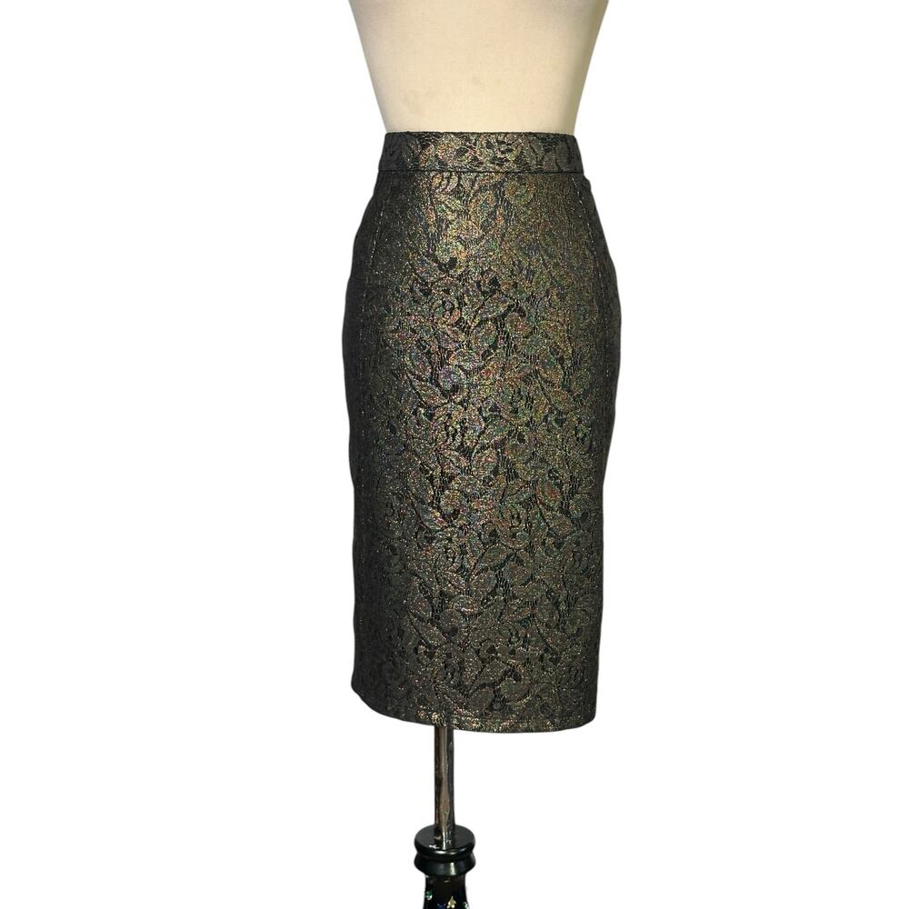 Halogen gold lace pencil skirt size 4